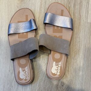 Sorel Women's Dual Strap Sandals - Silver and Gray